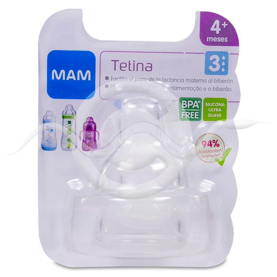 Tetina Silicona Mam-3 Flujo Rapido 4+ M