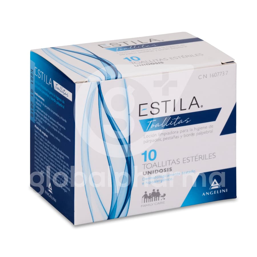 Estila Toallitas Esteriles de Un Solo Uso Higiene de Parpados/ Pestañas y Borde Palpebral 10 Uni