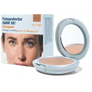 Fotoprotector Isdin Compact SPF 50+ Maquillaje Compacto Oil-free 1 Envase 10 G Color Bronce