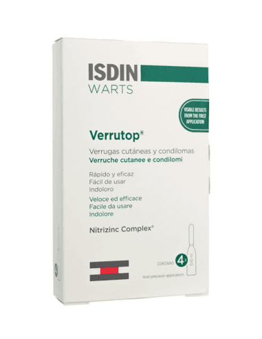 Verrutop Isdin Warts 4 Ampollas y Aplicadores 0,10 ML