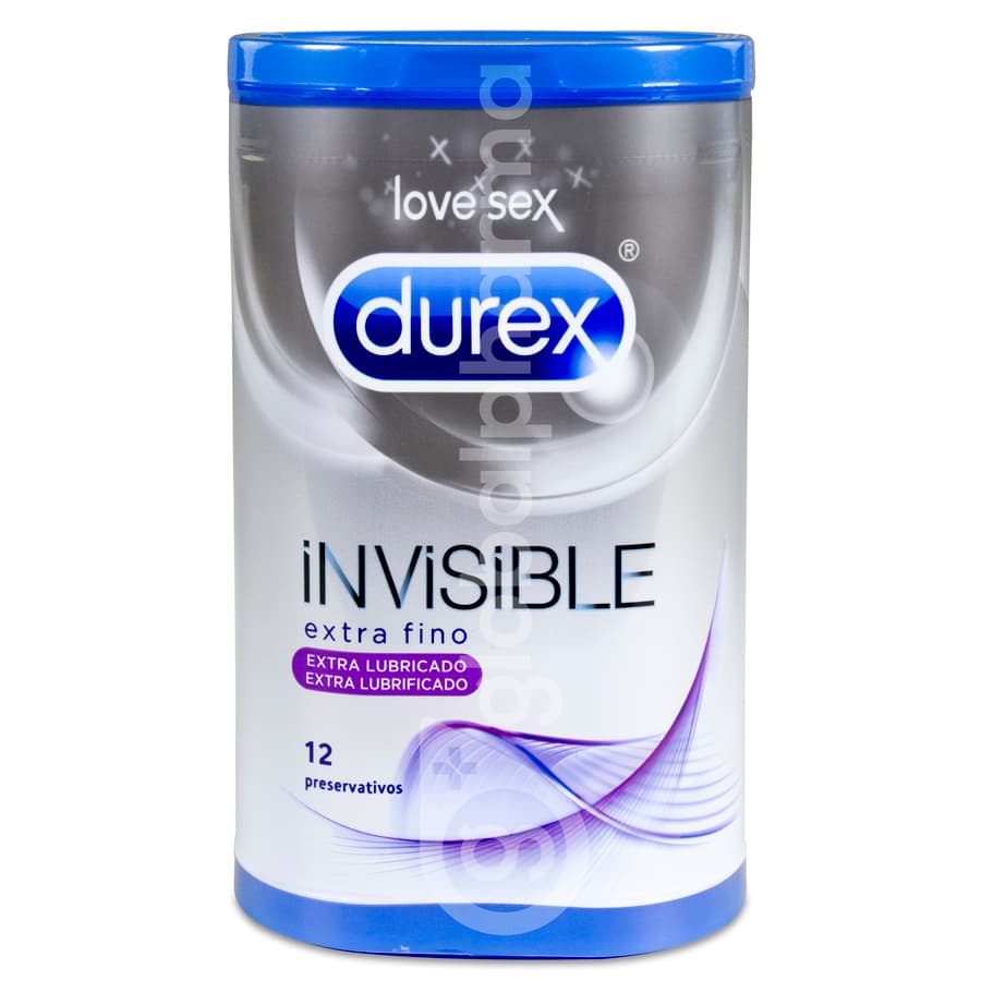 Durex Invisible Extra Fino Extra Lubricado Preservativos 12 Unidades