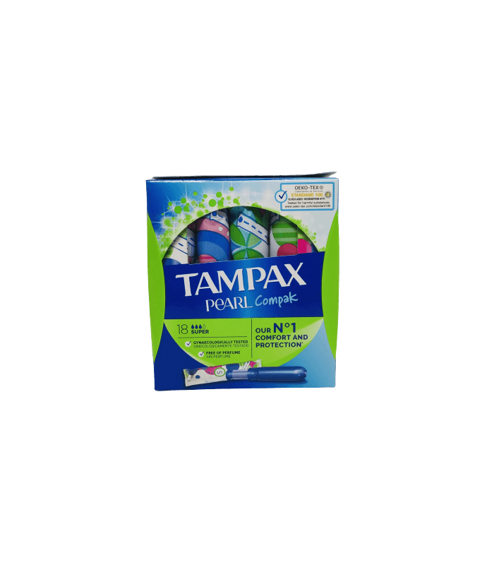 Tampax Compak Pearl Tampon 100%algodon Super 18 U