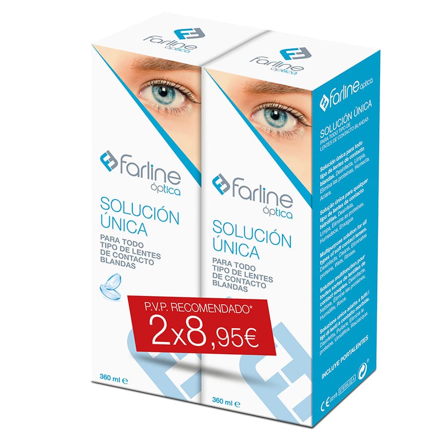 Farline Optica Solucion Unica Lentes de Contacto Duplo 360 ML 2u