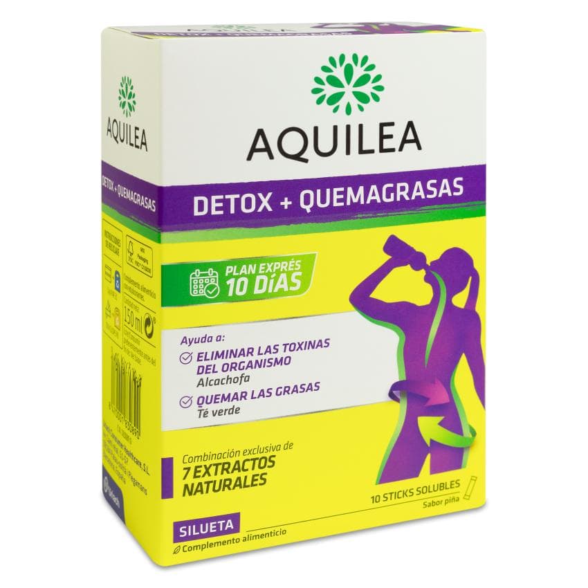 Aquilea Detox Forte 10 Sticks 15 ML Sabor Piña
