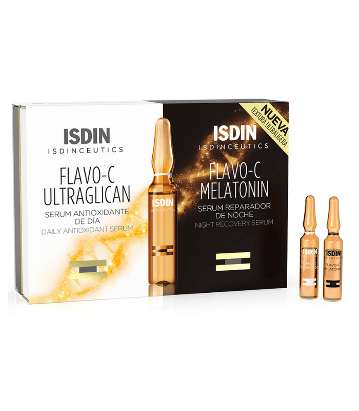 Isdinceutics Flavo-c Ultraglican + Isdinceutics Flavo-c Melatonin 10 Unidades 2 ML + 10 Unidades