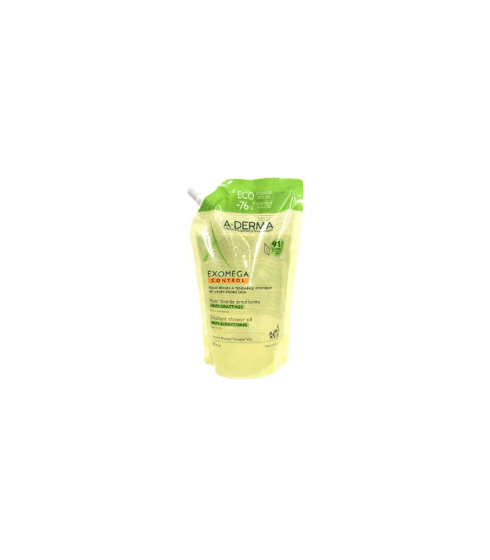 A-derma Exomega Control Gel Limpiador Emoliente 2 en 1 Cuerpo y Cabello 2 Envases 500 ML Pack