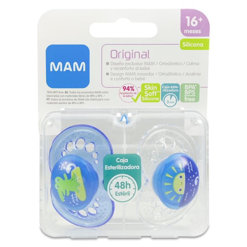 Chupete Silicona Mam Original Night + 6 Meses N Pack Doble