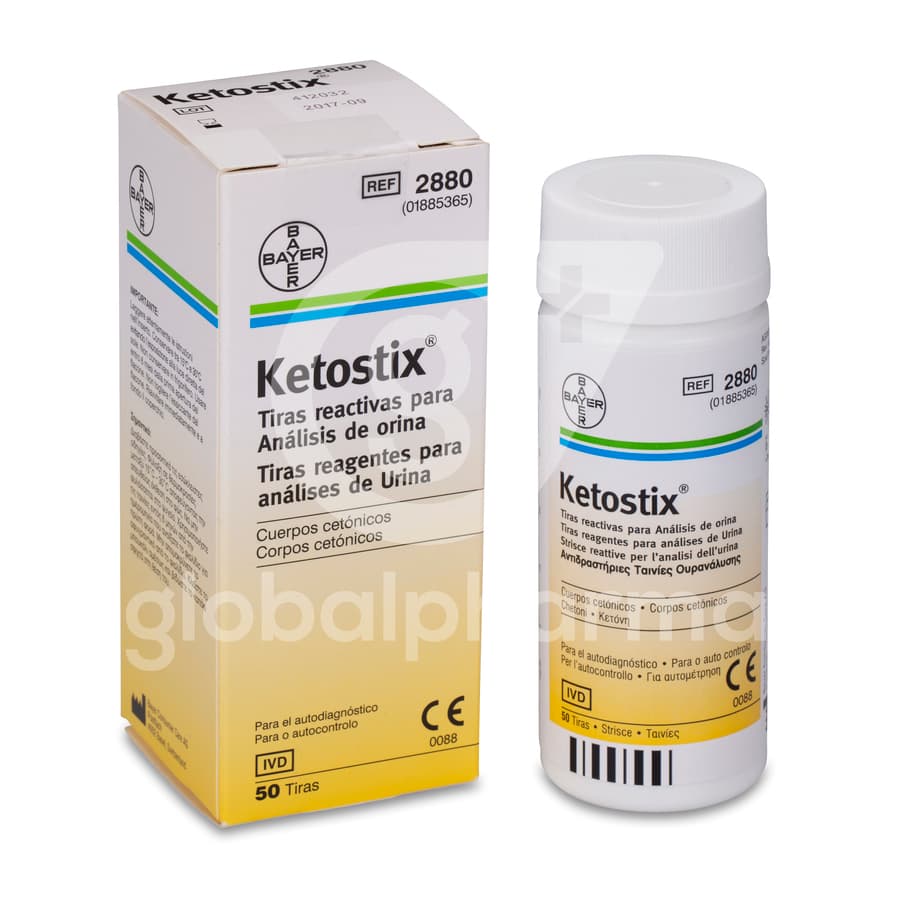 Tiras Reactivas Cuerpos Cetonicos Ketostix 50 Unidades