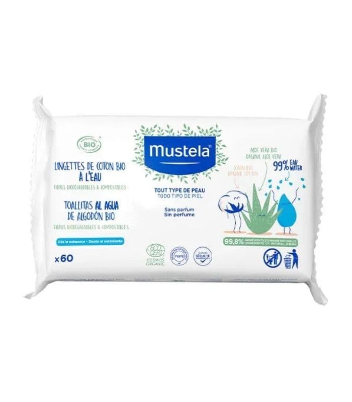Mustela Toallitas al Agua de Algodon 60 Toallitas