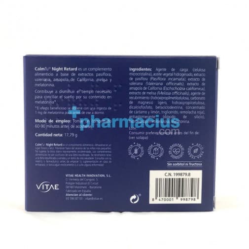 Calmtu Night Retard 30 Comprimidos
