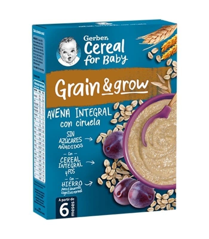Gerber Avena Integral con Ciruela 1 Estuche 250 G