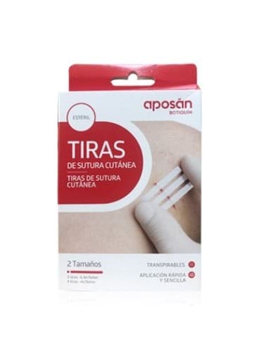 Aposan Botiquin Sutura Cutanea Esteril 3 Tiras 76 Mm X 6,4 Mm y 4 Tiras 76 Mm X 4 Mm