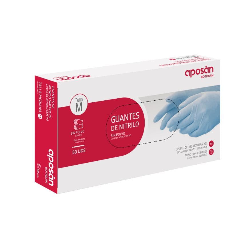 Aposan Guantes Nitrilo M 50 U