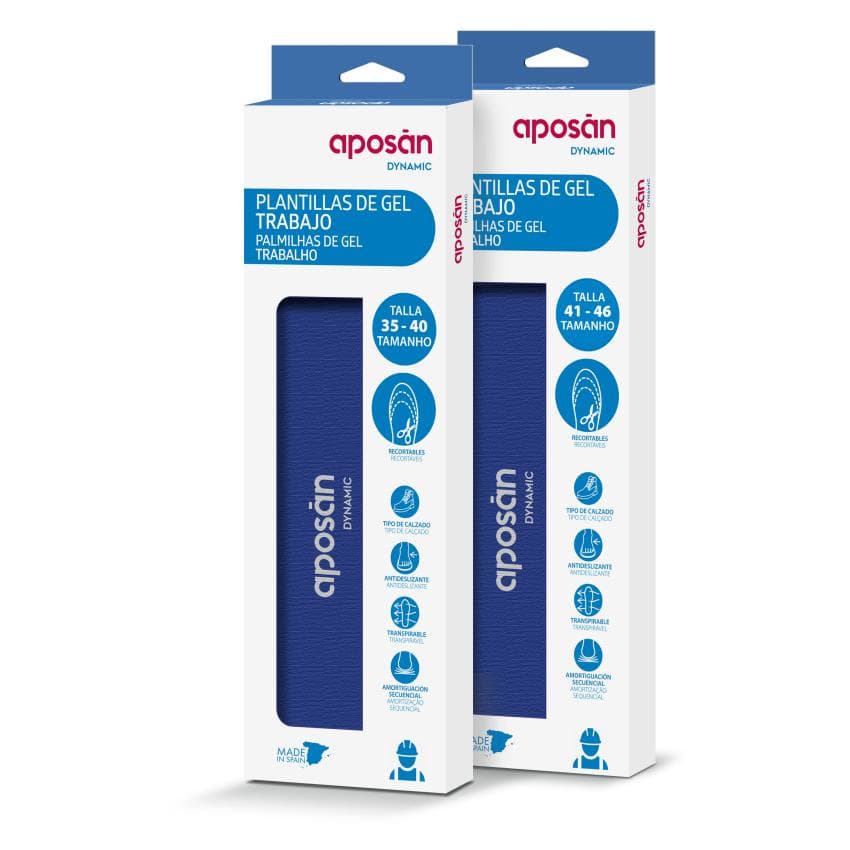 Plantillas de Gel Trabajo Aposan Dynamic 2 Unidades Talla 35-40