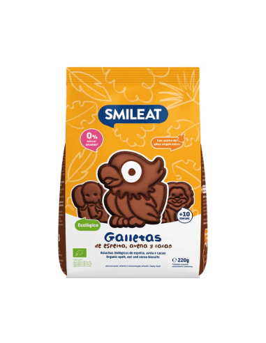 Smileat Galletas de Espelta Avena y Cacao Eco 1 Bolsa 220 G