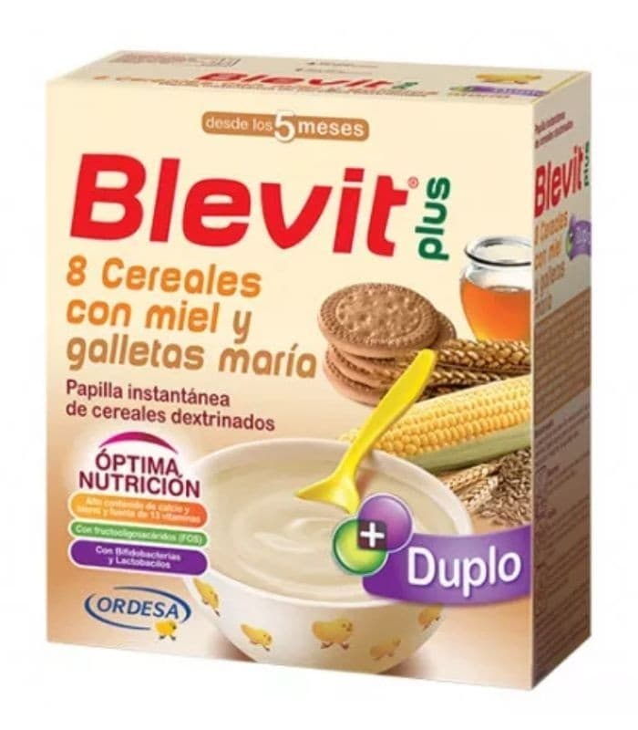 Blevit Plus Duplo 8 Cereales con Miel y Galletas 1 Envase 600 G