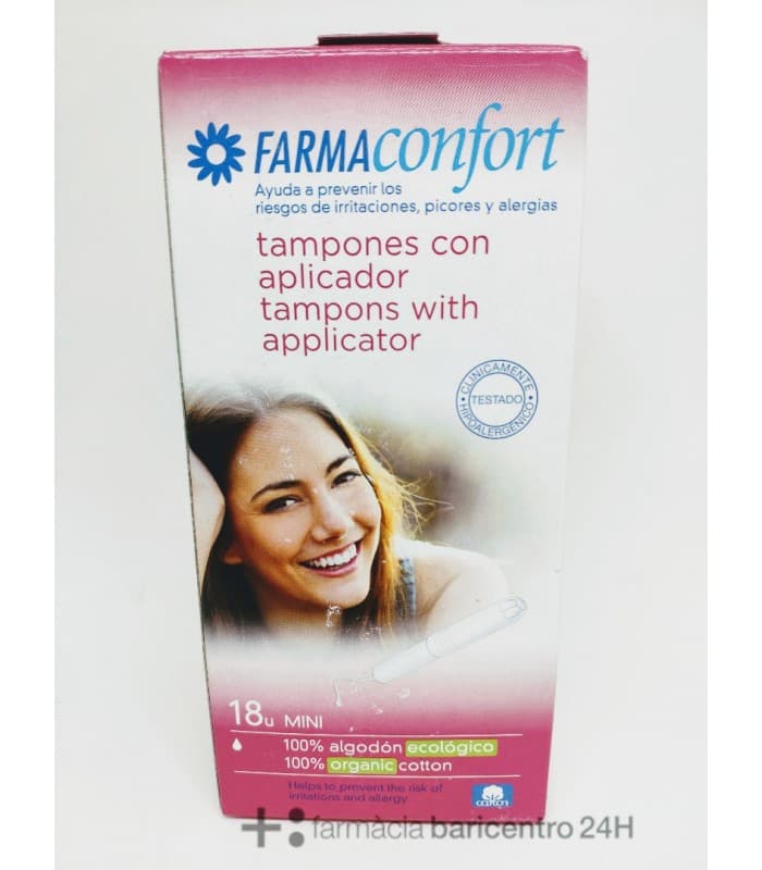 Tampones 100% Algodon Farmaconfort con Aplicador 16 Unidades Regular