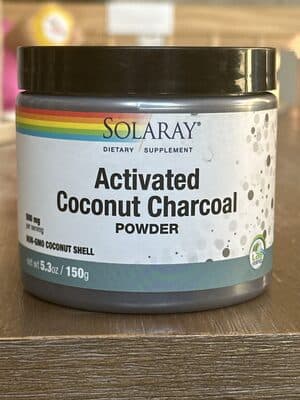 Solaray Charcoal Coconut Activated Carbon Activo 150g
