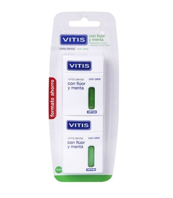 Vitis Seda Dental con Fluor y Menta 50 M 2 Unidades