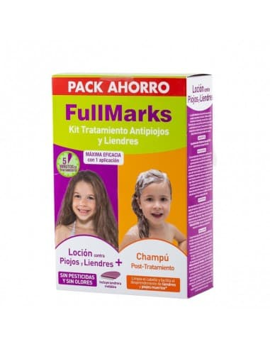 Fullmarks Antipiojos y Liendres Champu + Locion Pediculicida 1 Envase 100 ML + 1 Envase 150 ML K