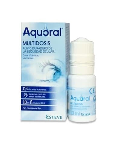 Aquoral Gotas Oftalmicas Lubricantes Esteril Ac Hialuronico 0.4% Multidosis 10 ML