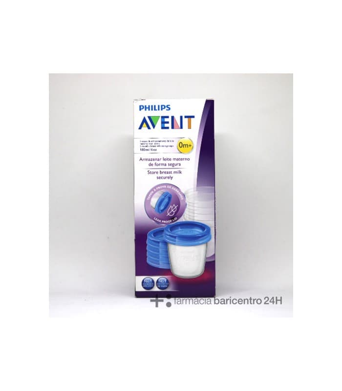 Recipientes Via para Leche Materna Philips Avent 5 Vasos 180 ML
