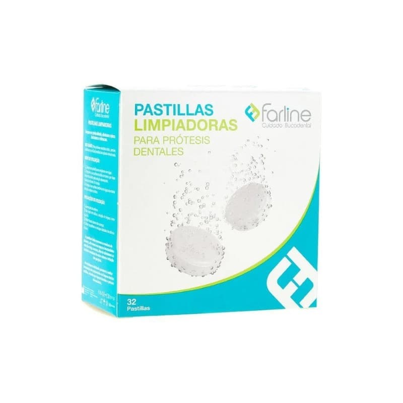 Farline Pastillas Limpiadoras Limpieza Protesis Dental 96 Tabletas