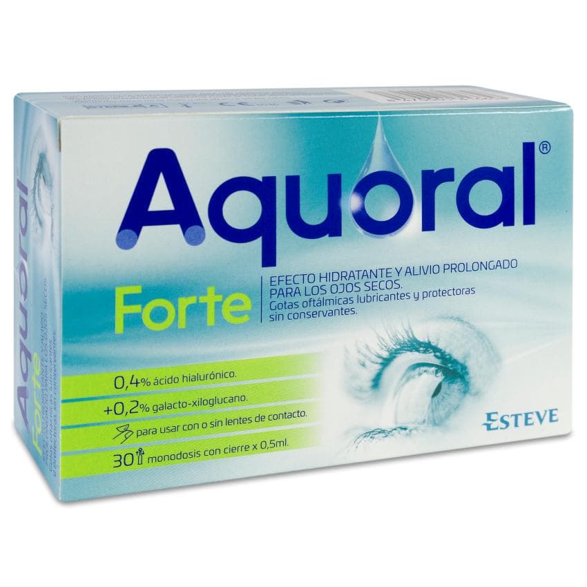 Aquoral Forte C/ a Hialuronico 0.4% Gotas Oftalmicas Esteriles 0.5 ML 30 Monodosis