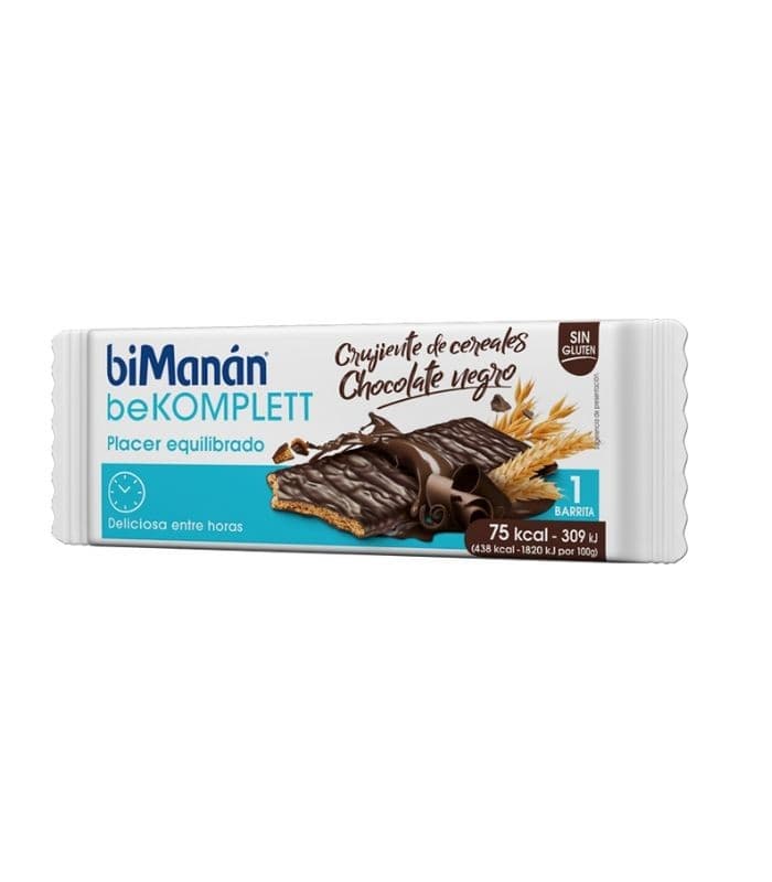 Bimanan Bekomplett Snack Crujiente de Cereales Chocolate Negro 20 Barritas 17 G