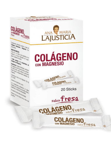 Colageno con Magnesio Ana Maria Lajusticia 20 Sticks 5 G Sabor Fresa