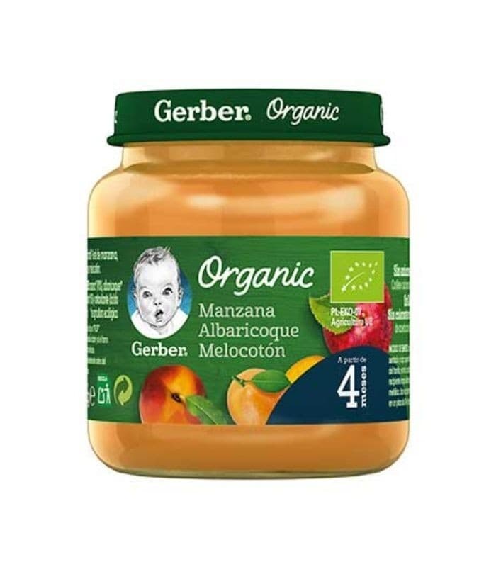 Gerber Organic Manzana Melocoton Albaricoque 1 Tarrito 125 G