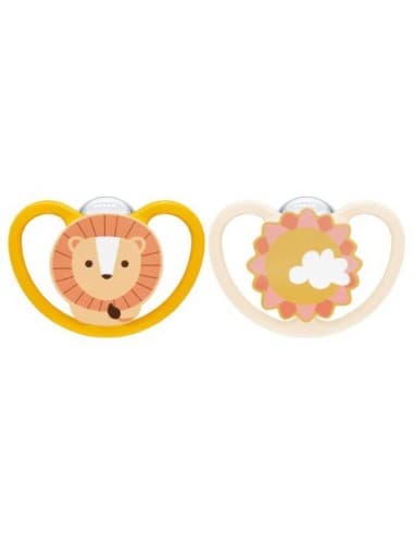 Chupete Silicona Nuk Space 18 - 36 Meses 2 Unidades Leon