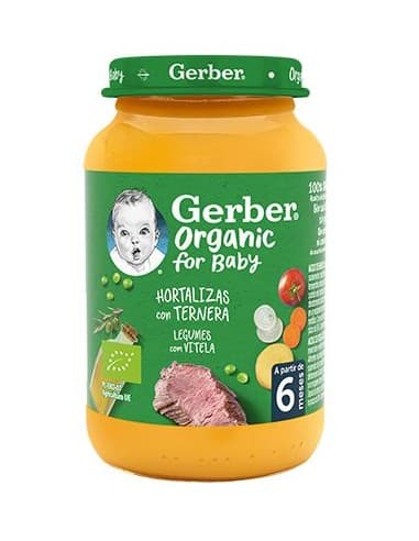 Gerber Organic Guisantes Patatas Pollo 1 Tarrito 190 G