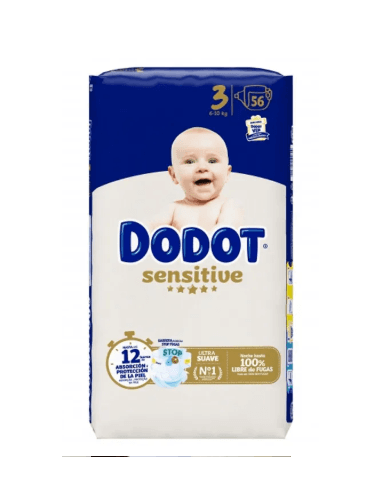Pañal Infantil Dodot Bebe Seco Value Talla 5 11-16 KG 54 Unidades Pack