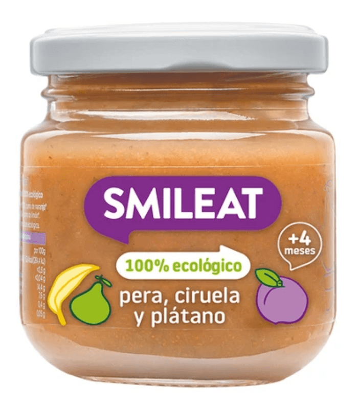 Smileat 1 Tarrito 130 G Sabor Pera Ciruela y Platano