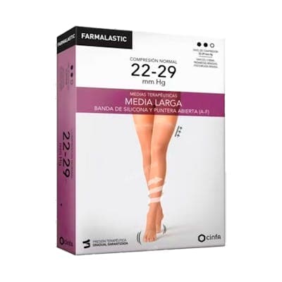 Media Larga (a-f) Compresion Ligera Farmalastic Blonda Talla M Color Camel