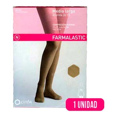 Media Larga (a-f) Compresion Ligera Farmalastic Blonda Talla L Color Camel