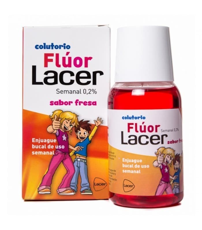 Fluor Lacer Junior Enjuague Bucal de Uso Semanal 1 Envase 100 ML Sabor Fresa