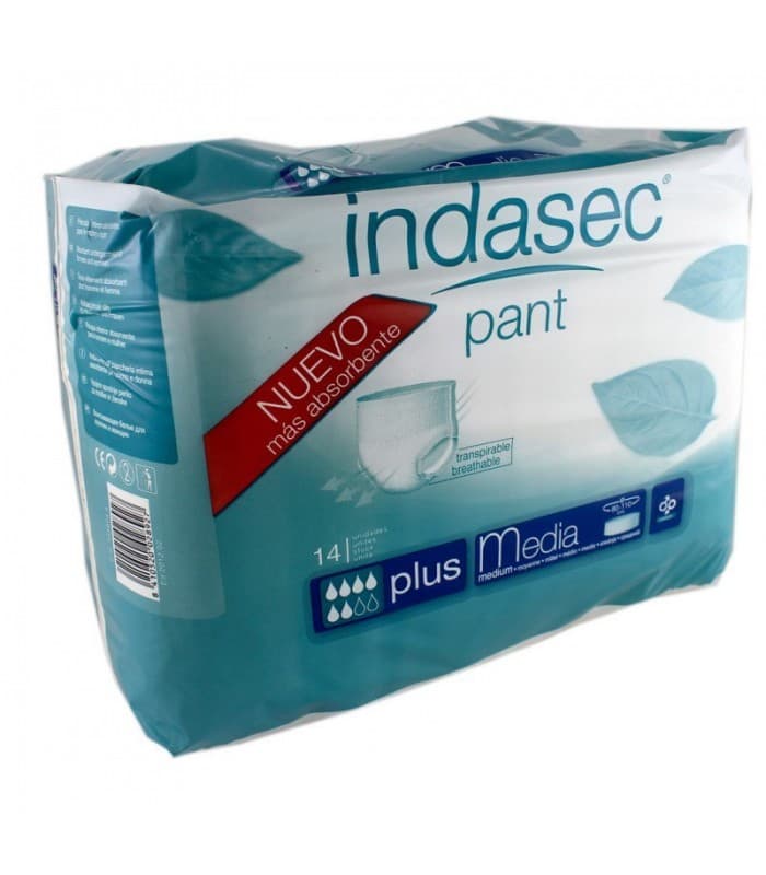 Absorbente Incontinencia Orina Dia Anatomico Indasec Pant Plus 12 Unidades Talla M